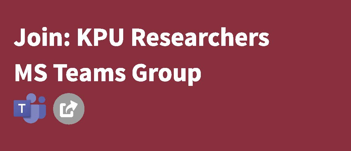 Banner that says "Join KPU Researchers MS Teams Group". The image is embedded with a link.
