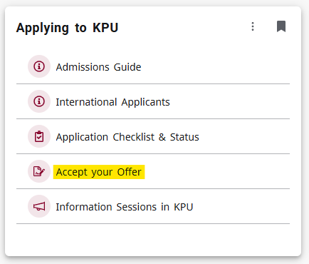 Accepting Offer on MyKPU